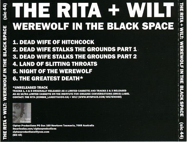 The Rita + Wilt – Werewolf In The Black Space CD